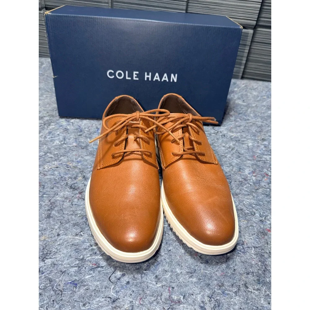 Cole Haan Grand Plus Plain Toe Oxford British Tan Leather Mens 8.5M Shoes C36935